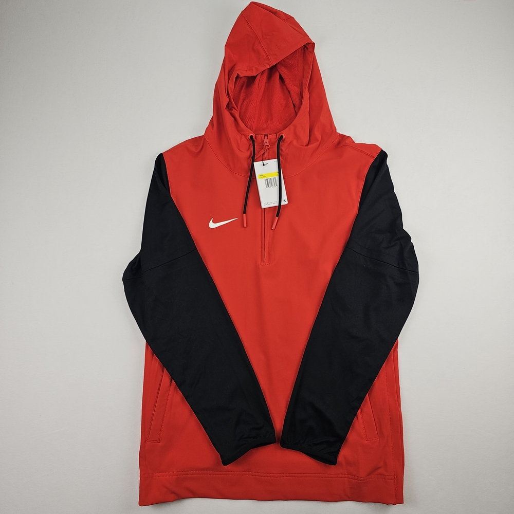 Nike Pregame 1/4 Zip Player Jacket Red/Black Sleeves Men's Small FJ9536